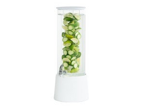 Logan 3 Gallon White Melamine Beverage Dispenser - Infusion
